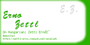 erno zettl business card